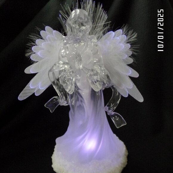 Color Changing Praying Angel Lucite/Acrylic 12" Fiber Optic Excellent - Picture 1 of 10